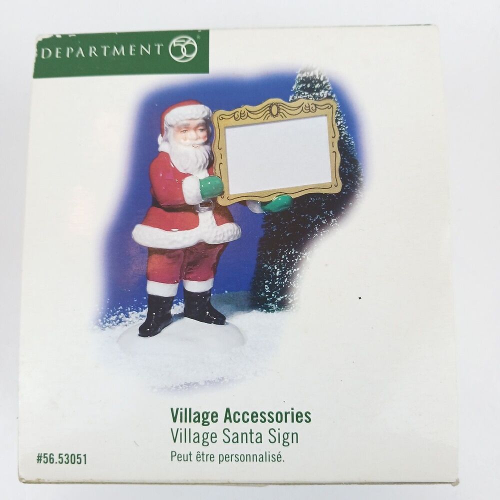 Dept 56  Village Santa Sign Village Accessories (53051) Retired 2003 New In Box